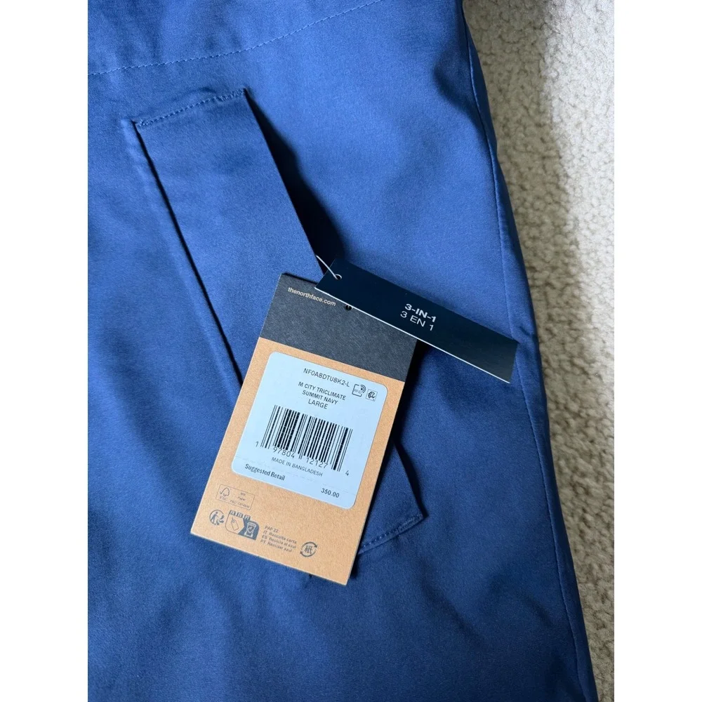North Face Men's Jacket City Triclimate NEW Summit Navy Large